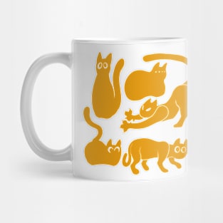 Orange Shadow Cats Pattern Mug